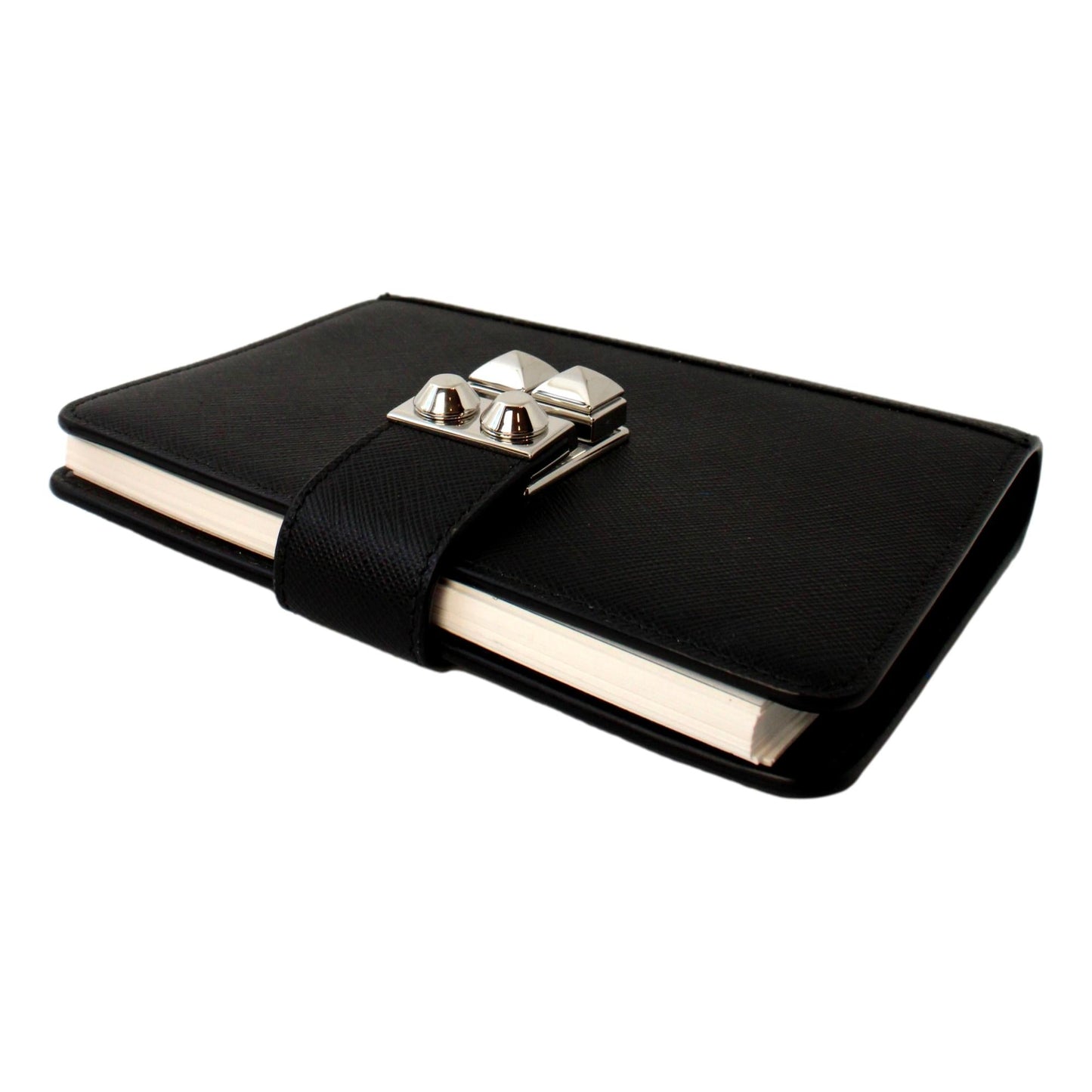 Luxury PradaNero Black Saffiano Lock Journal