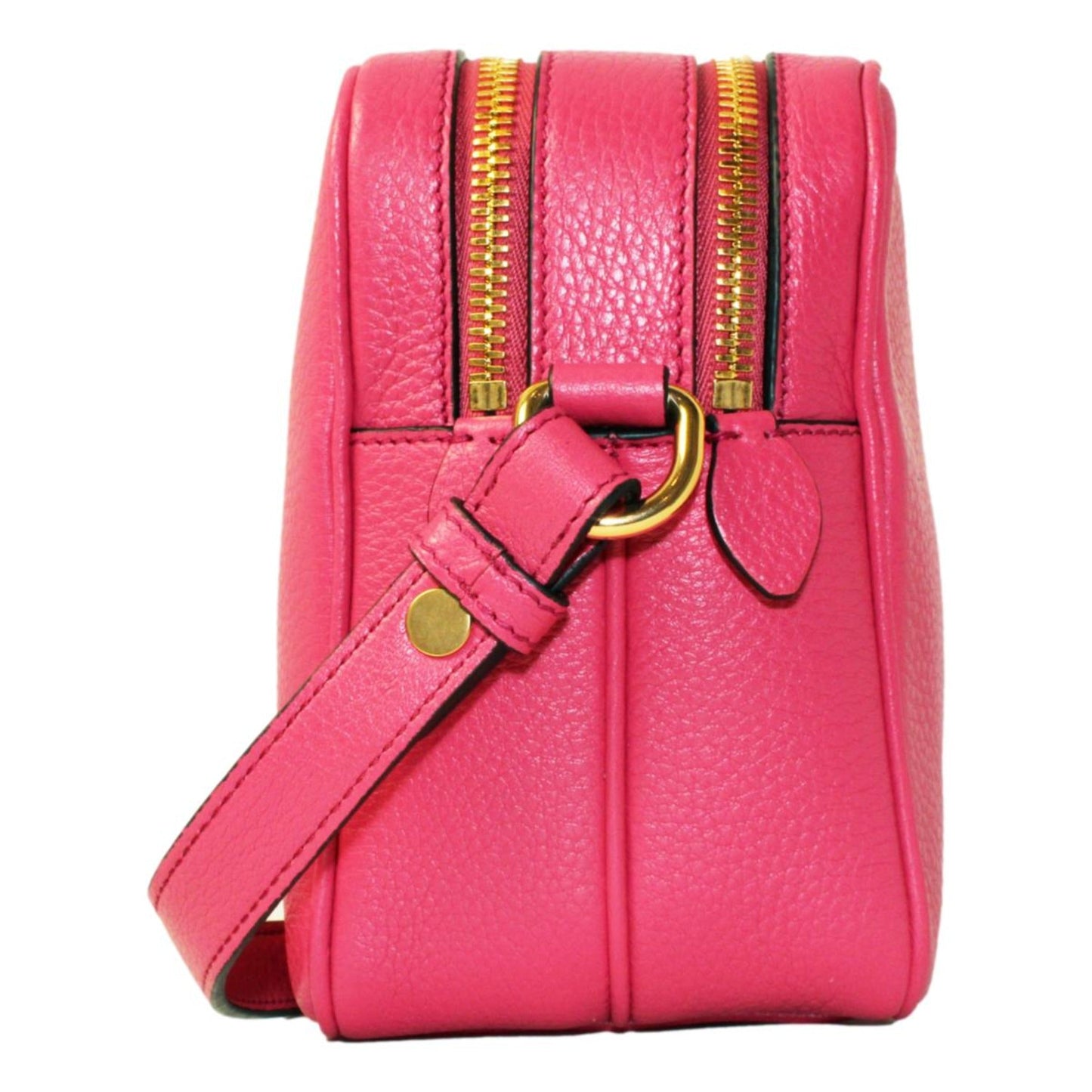 Luxury PradaPeonia Pink Vitello Phenix Leather Double Zip Crossbody