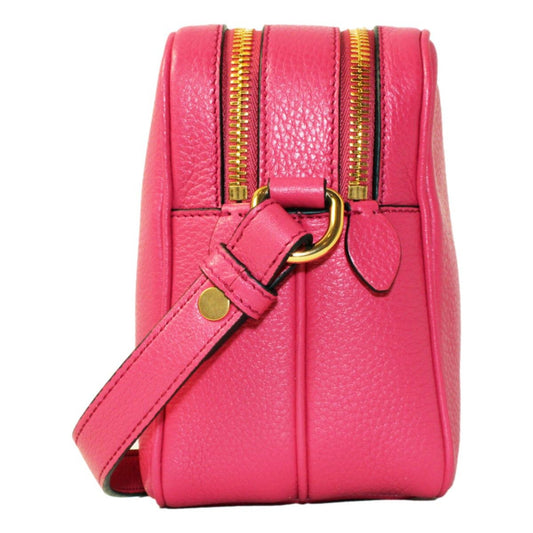 Luxury PradaPeonia Pink Vitello Phenix Leather Double Zip Crossbody