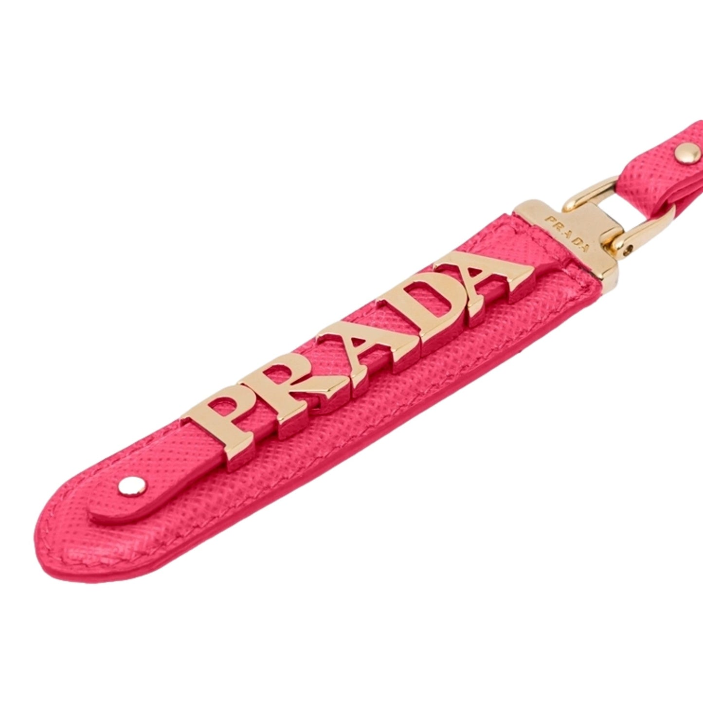 Luxury PradaPeony Saffiano Keychain Logo Lettering