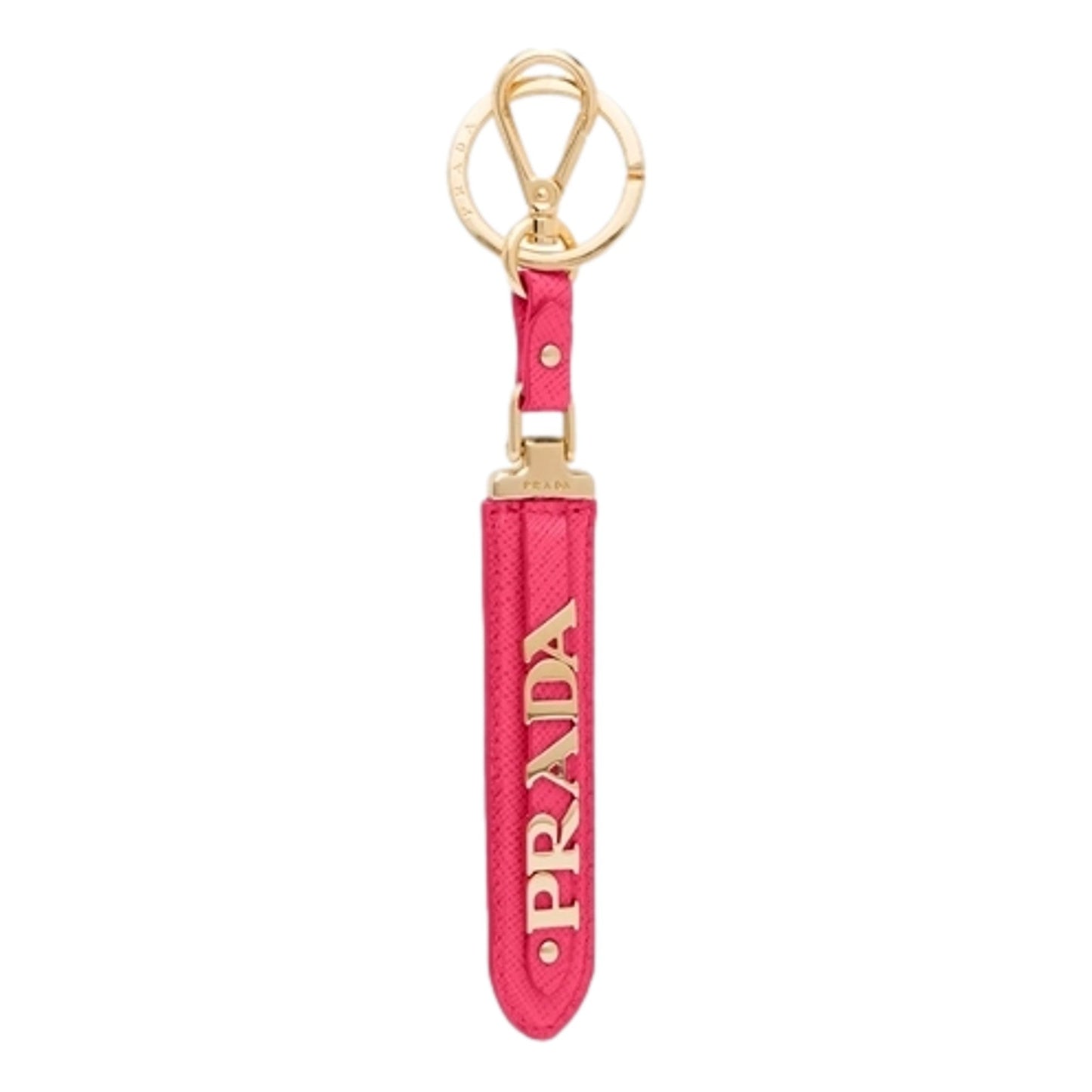 Luxury PradaPeony Saffiano Keychain Logo Lettering