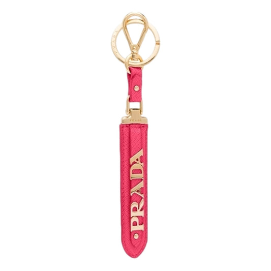 Luxury PradaPeony Saffiano Keychain Logo Lettering