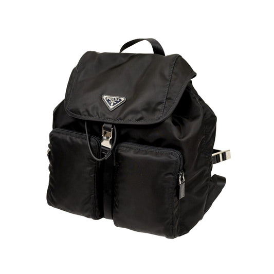 Luxury PradaRe-Nylon Black Drawstring Medium Rucksack Backpack