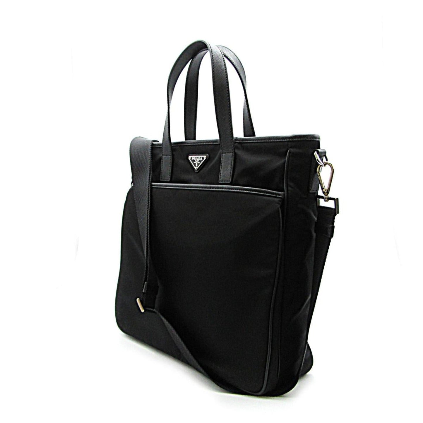 Luxury PradaRe-Nylon Black Nylon and Saffiano Large Crossbody Tote Bag
