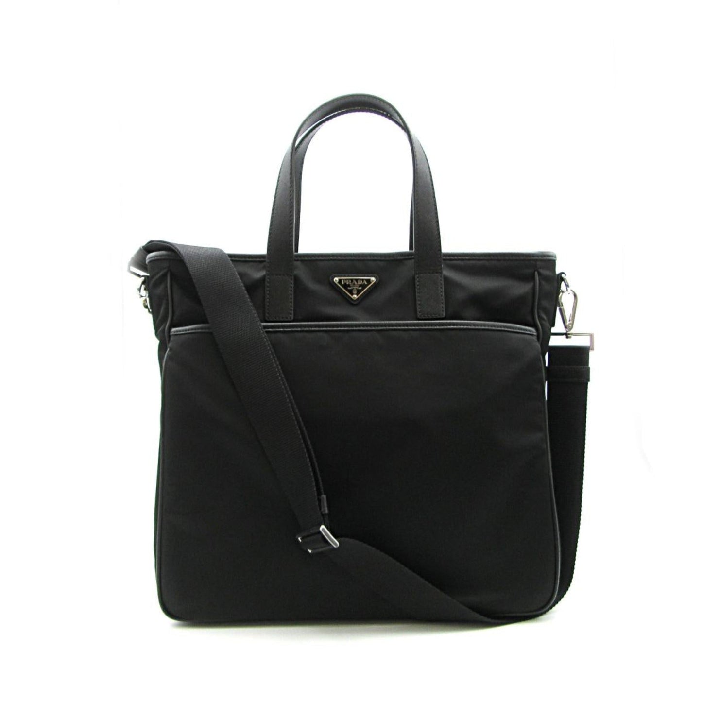 Luxury PradaRe-Nylon Black Nylon and Saffiano Large Crossbody Tote Bag