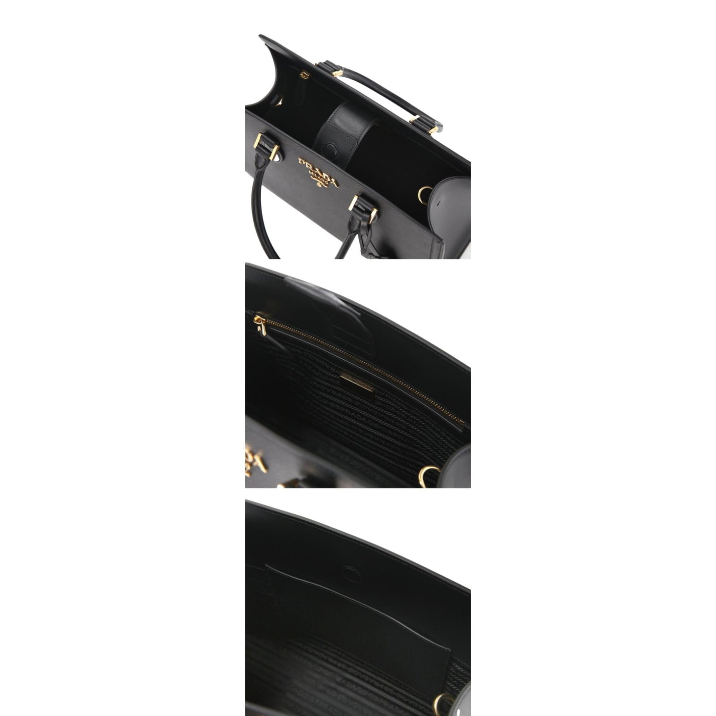 Luxury PradaSaffiano Lux Black Leather Large Crossbody Satchel Bag