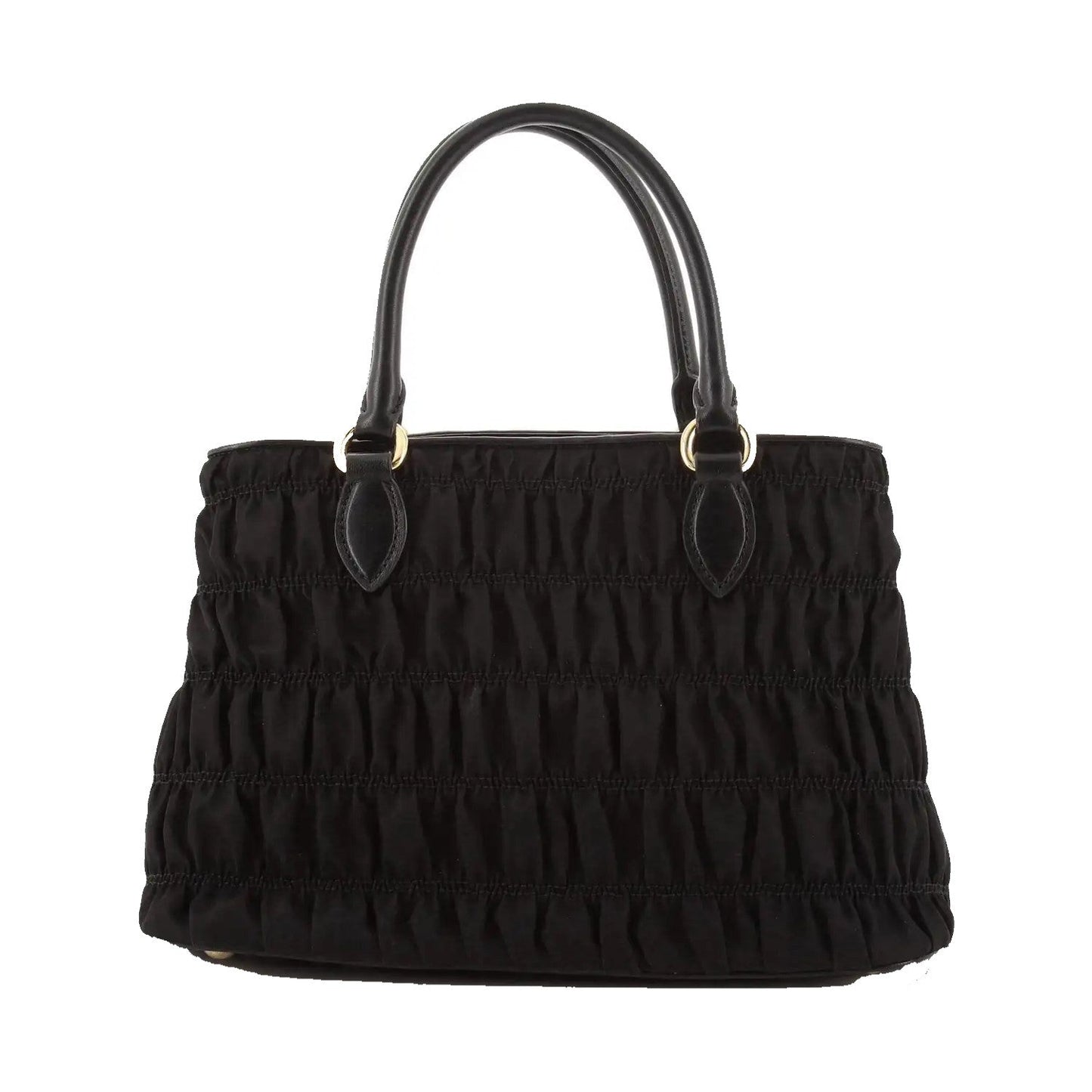 Luxury PradaTessuto Gaufre Nylon Small Black Satchel Handbag