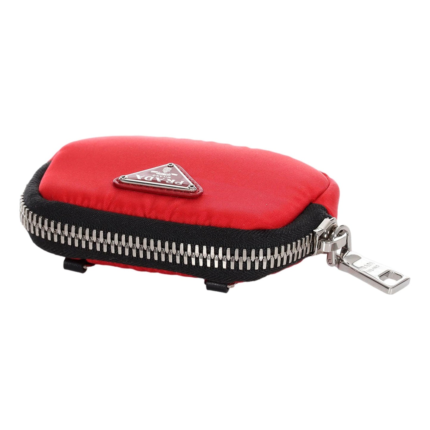 Luxury PradaTessuto Red Nylon Cargo Mini Pouch on Lanyard Neck Bag