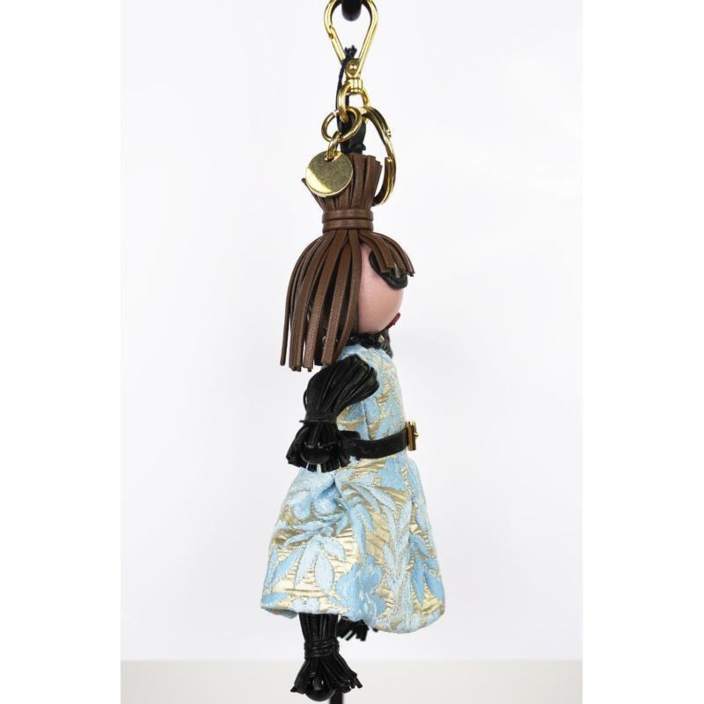 Luxury PradaTrick Pelle Azzurro Blue Dress Jasmine Doll Keyring Key Charm