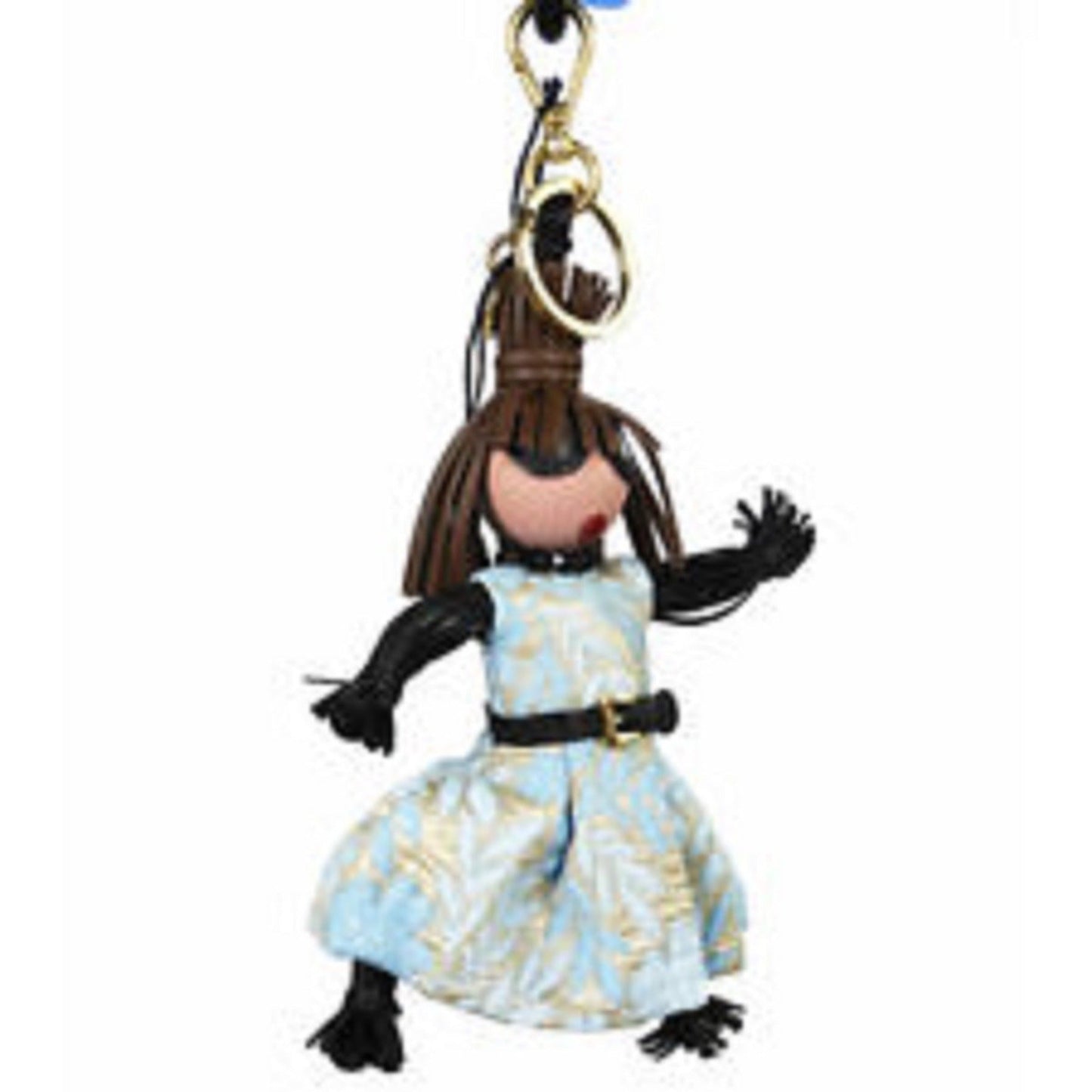 Luxury PradaTrick Pelle Azzurro Blue Dress Jasmine Doll Keyring Key Charm