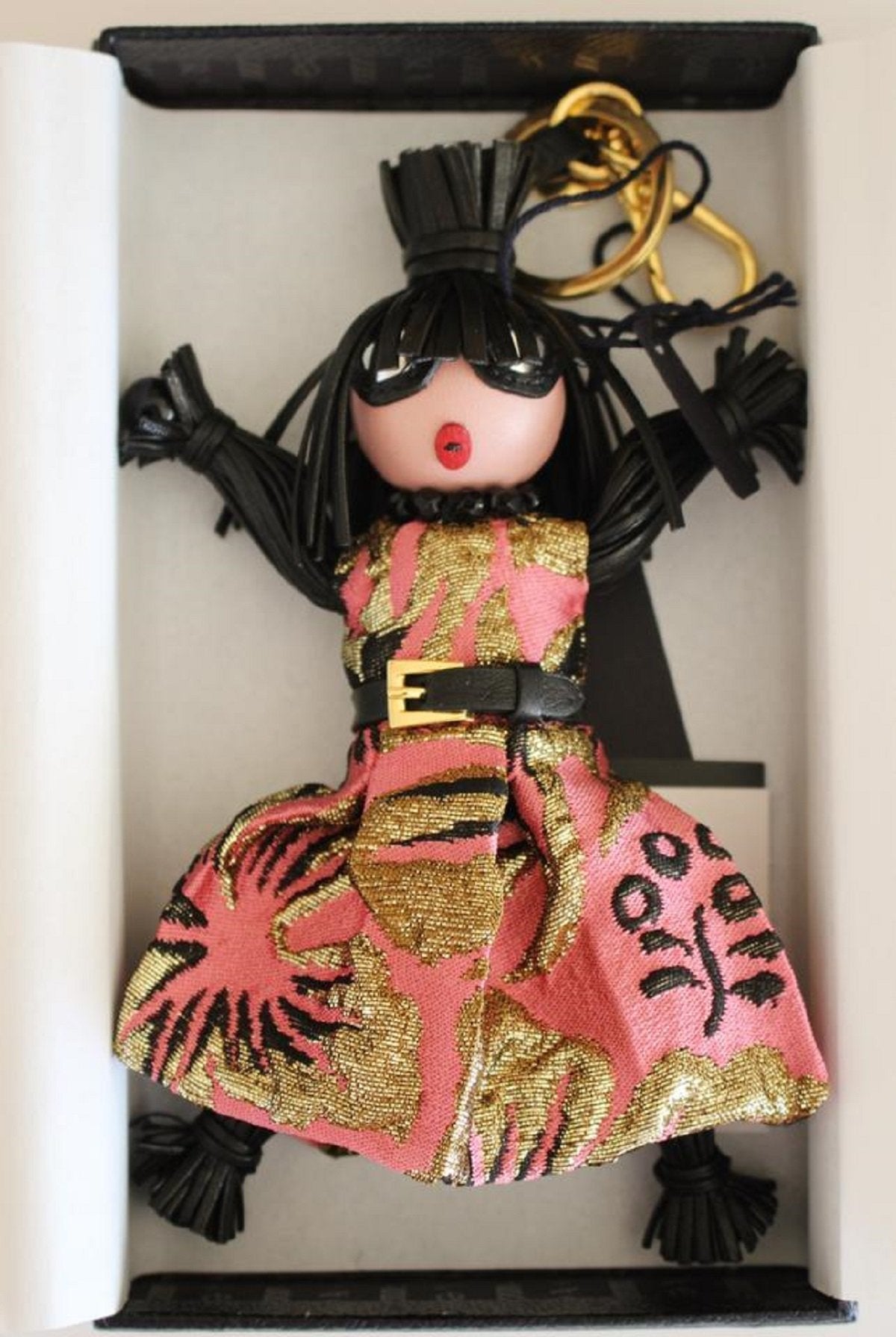 Luxury PradaTrick Pelle Rosario Pink Dress Jasmine Doll Keyring Key Charm