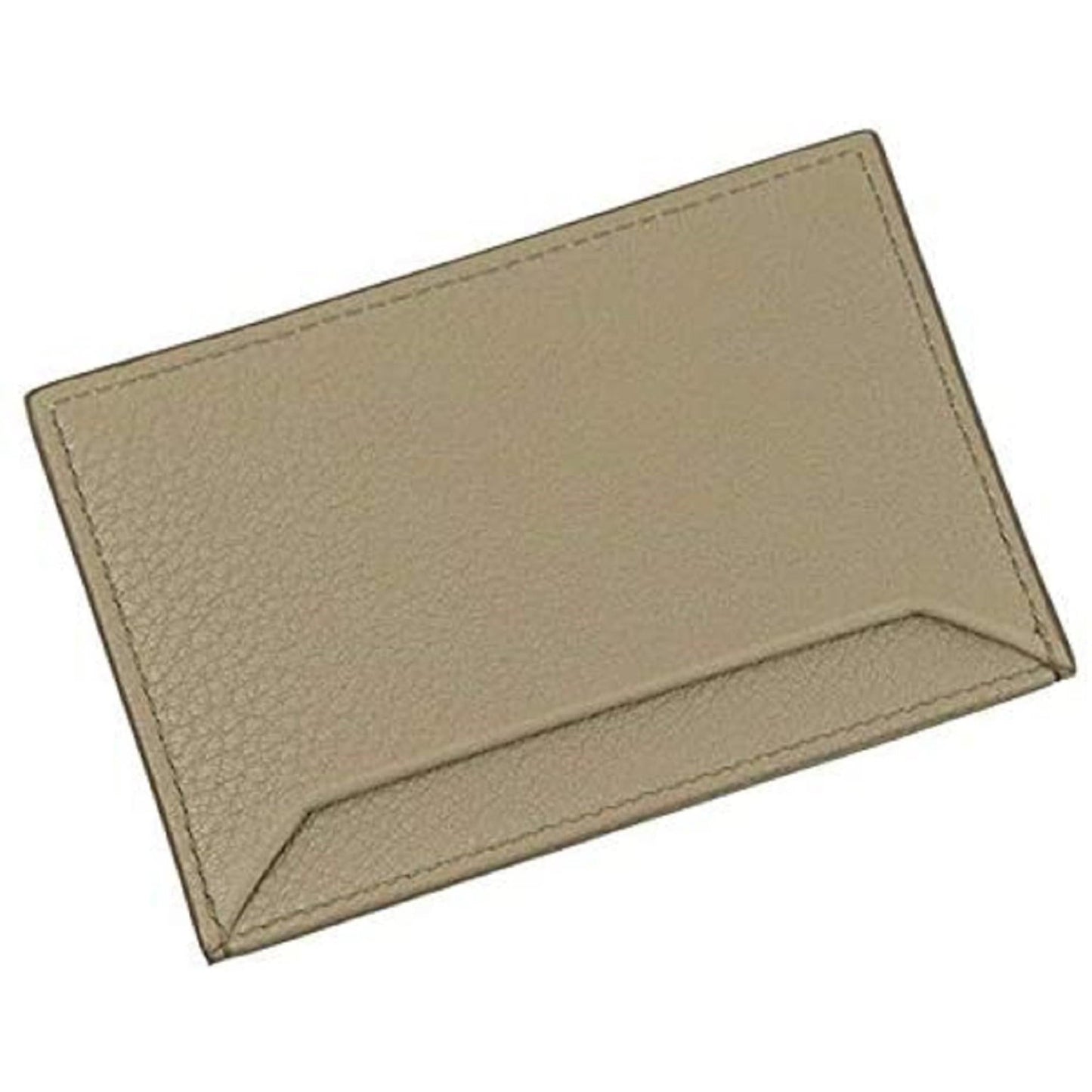 Luxury PradaVitello Grain Argilla Grey Leather Small Card Holder Wallet