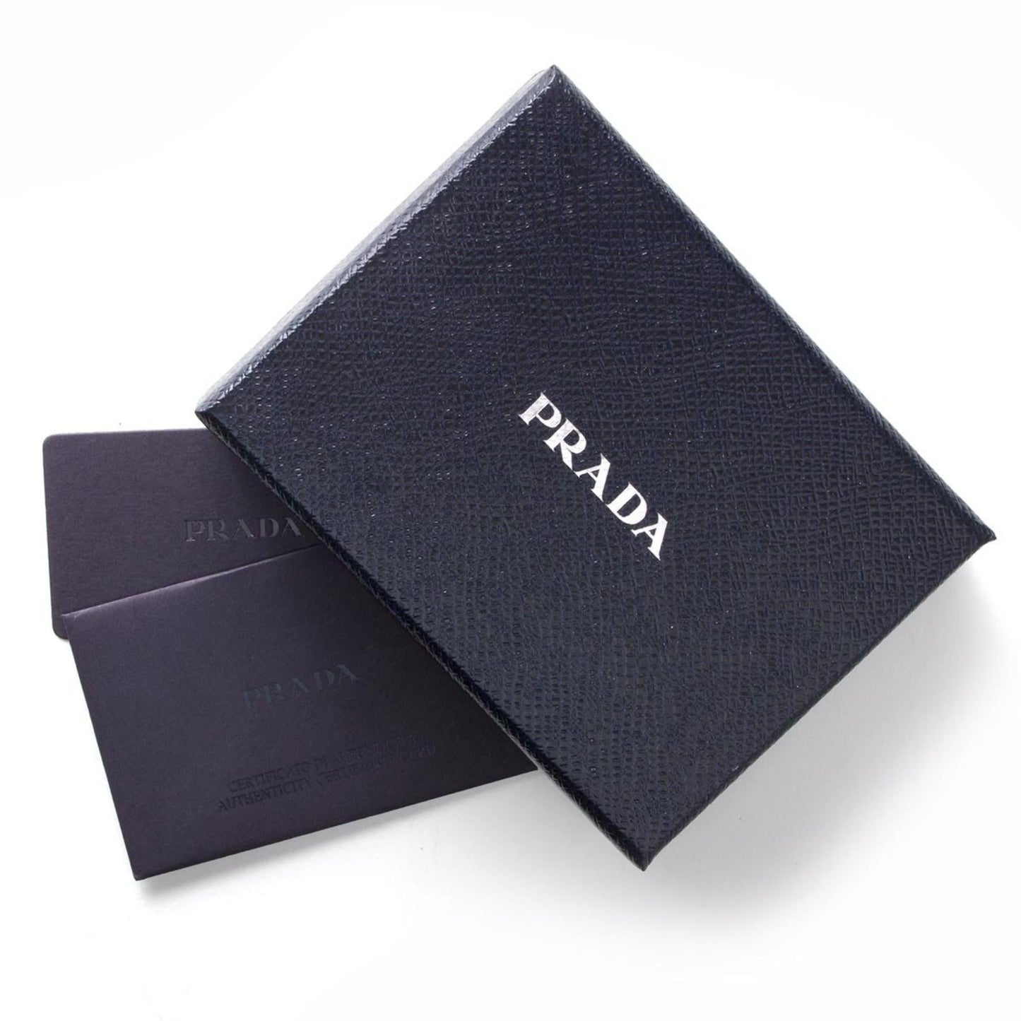 Luxury PradaVitello Grain Argilla Grey Leather Small Card Holder Wallet