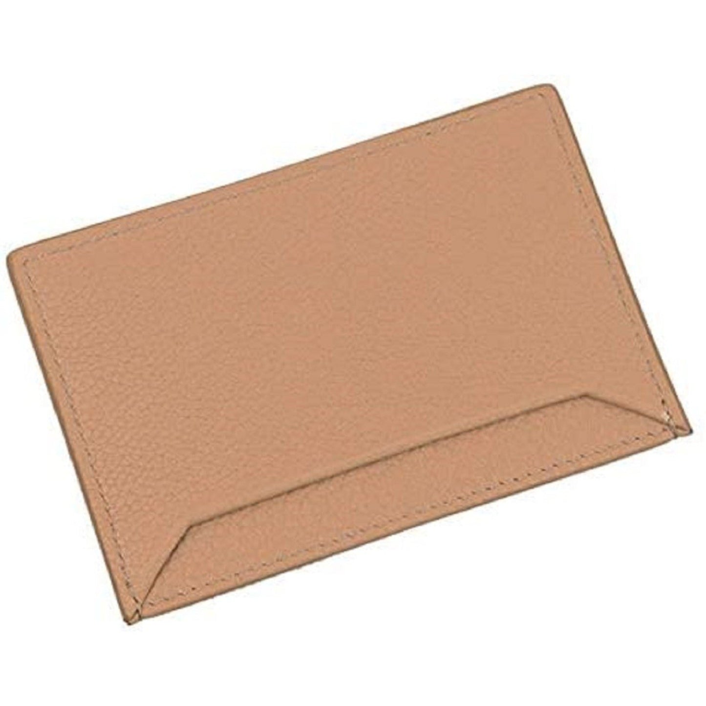 Luxury PradaVitello Grain Leather Card Holder Cipria Beige Gold Logo