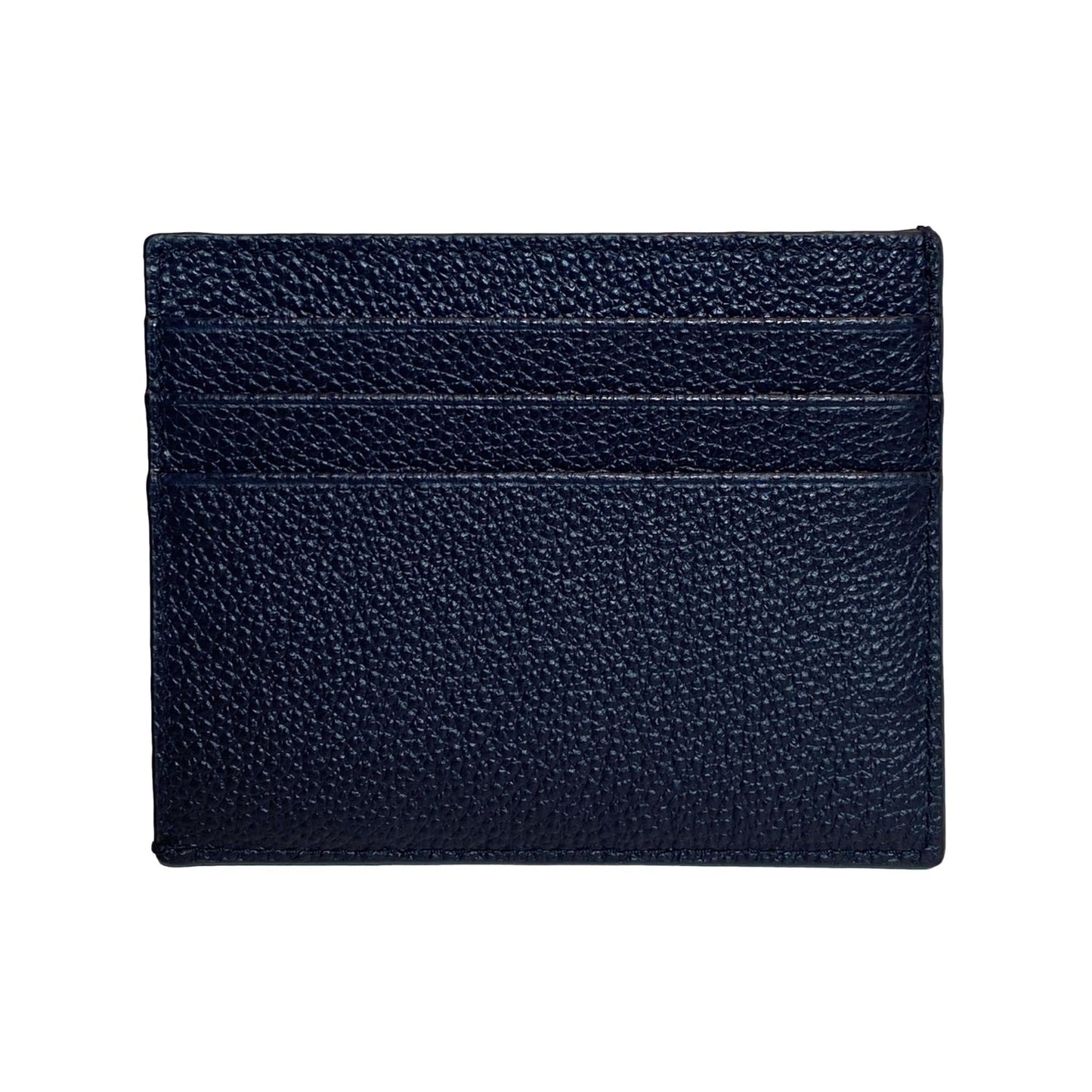 Luxury PradaVitello Micro Grain Leather Baltico Blue Card Holder Wallet