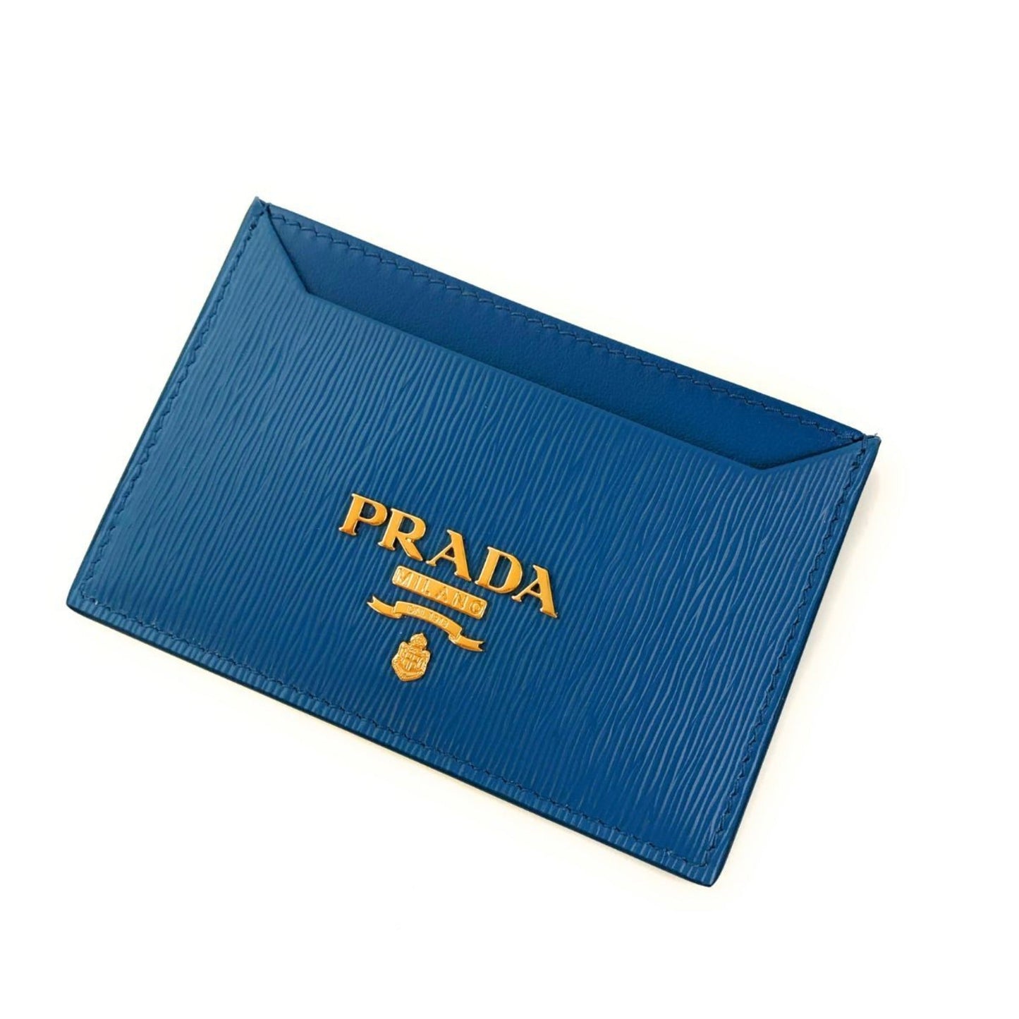 Luxury PradaVitello Move Cobalt Blue Leather Small Card Case Wallet