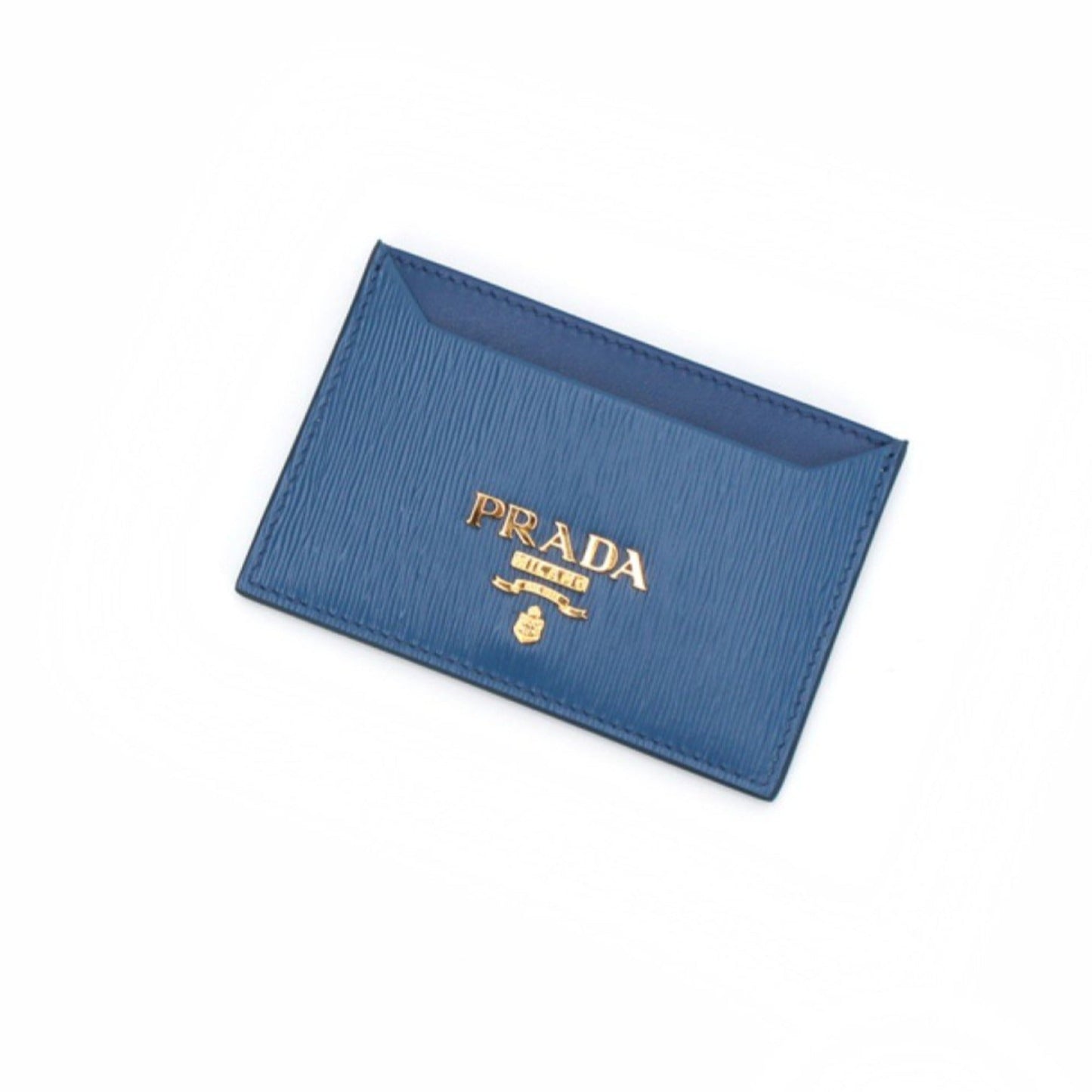 Luxury PradaVitello Move Cobalt Blue Leather Small Card Case Wallet