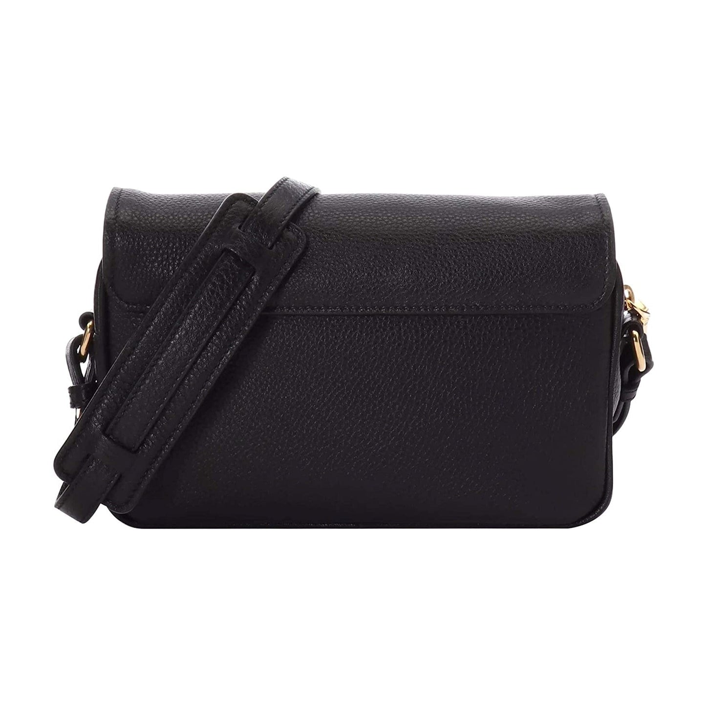 Luxury PradaVitello Phenix Black Leather Flap Crossbody Bag