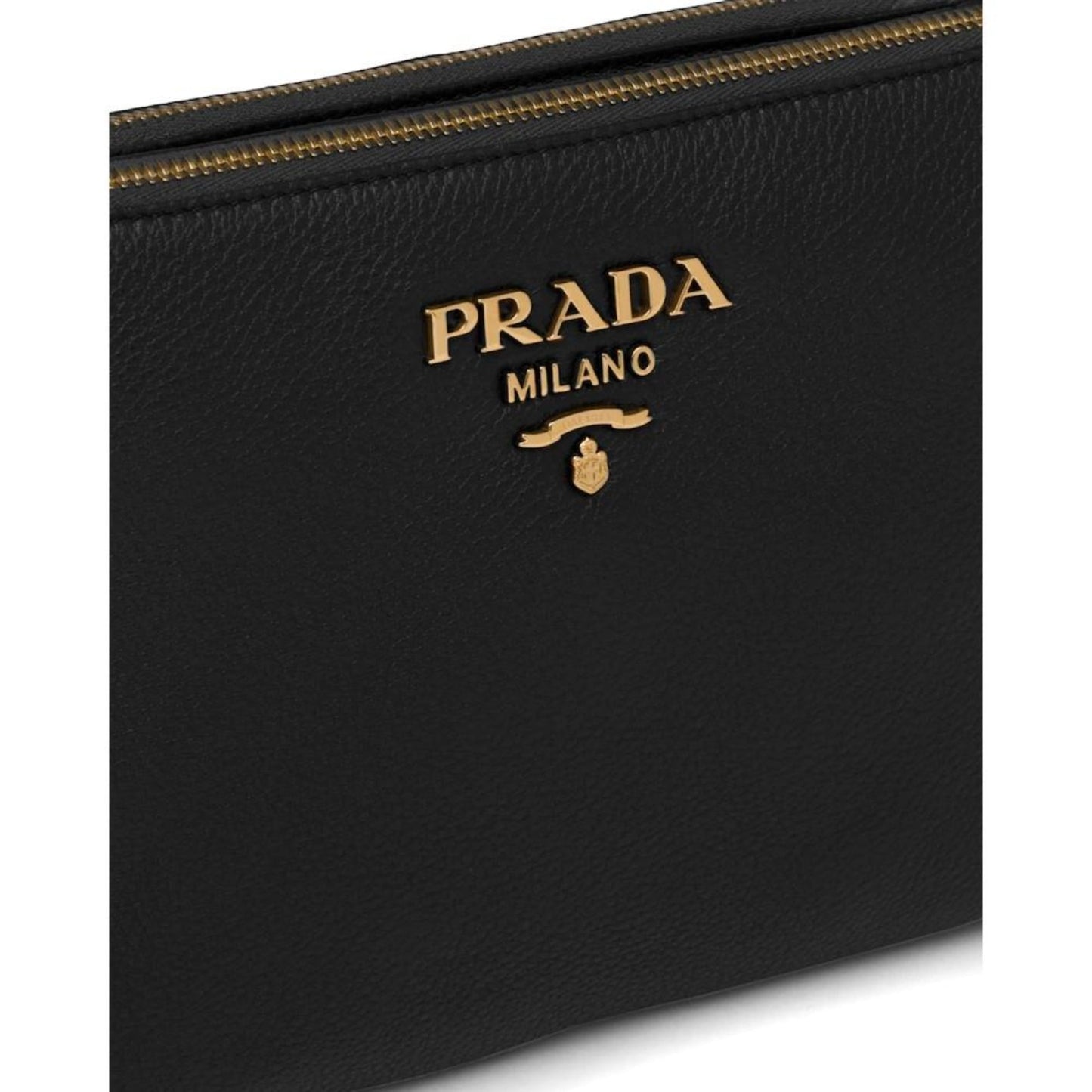 Luxury PradaVitello Phenix Leather Gold Hardware Black Cross Body