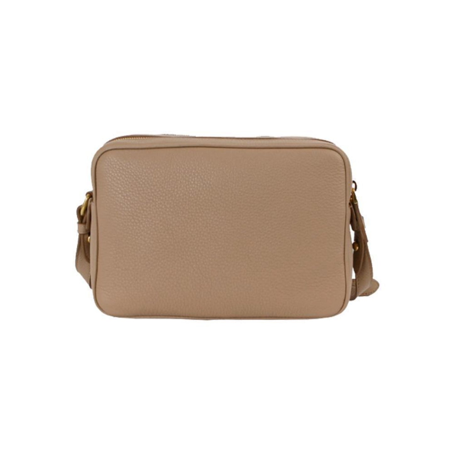 Luxury PradaBeige Vitello Phenix Leather Double Zip Crossbody Bag