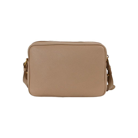 Luxury PradaBeige Vitello Phenix Leather Double Zip Crossbody Bag