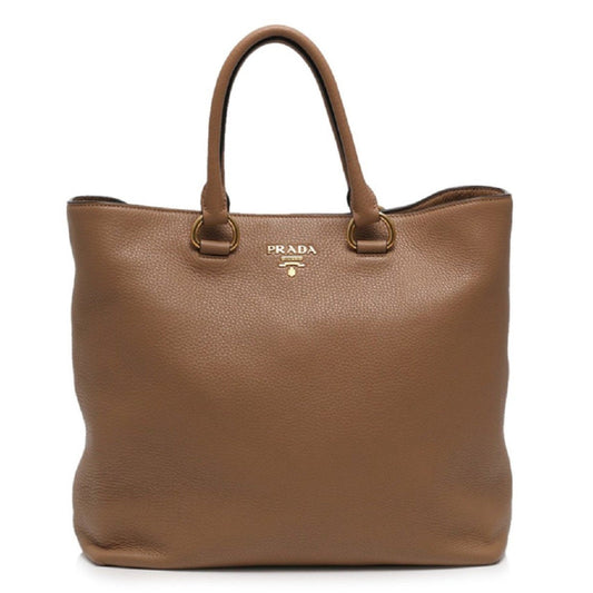 Luxury PradaVitello Phenix Cognac Brown Shopping Tote Bag