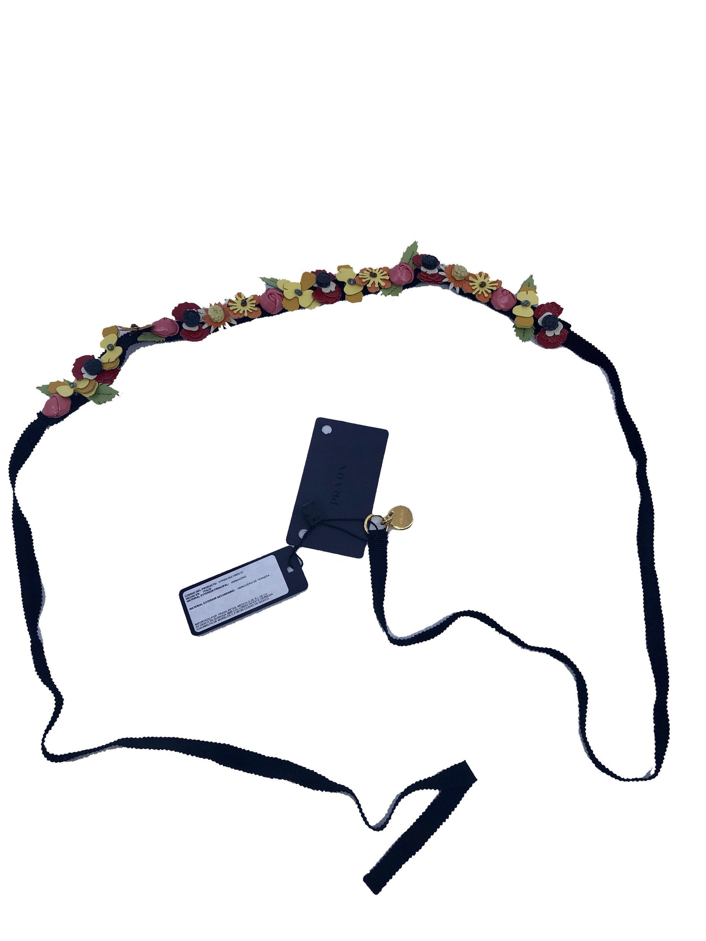 Luxury PradaCollane Pelle Tu Nero Black Vernice Garden Flower Belt