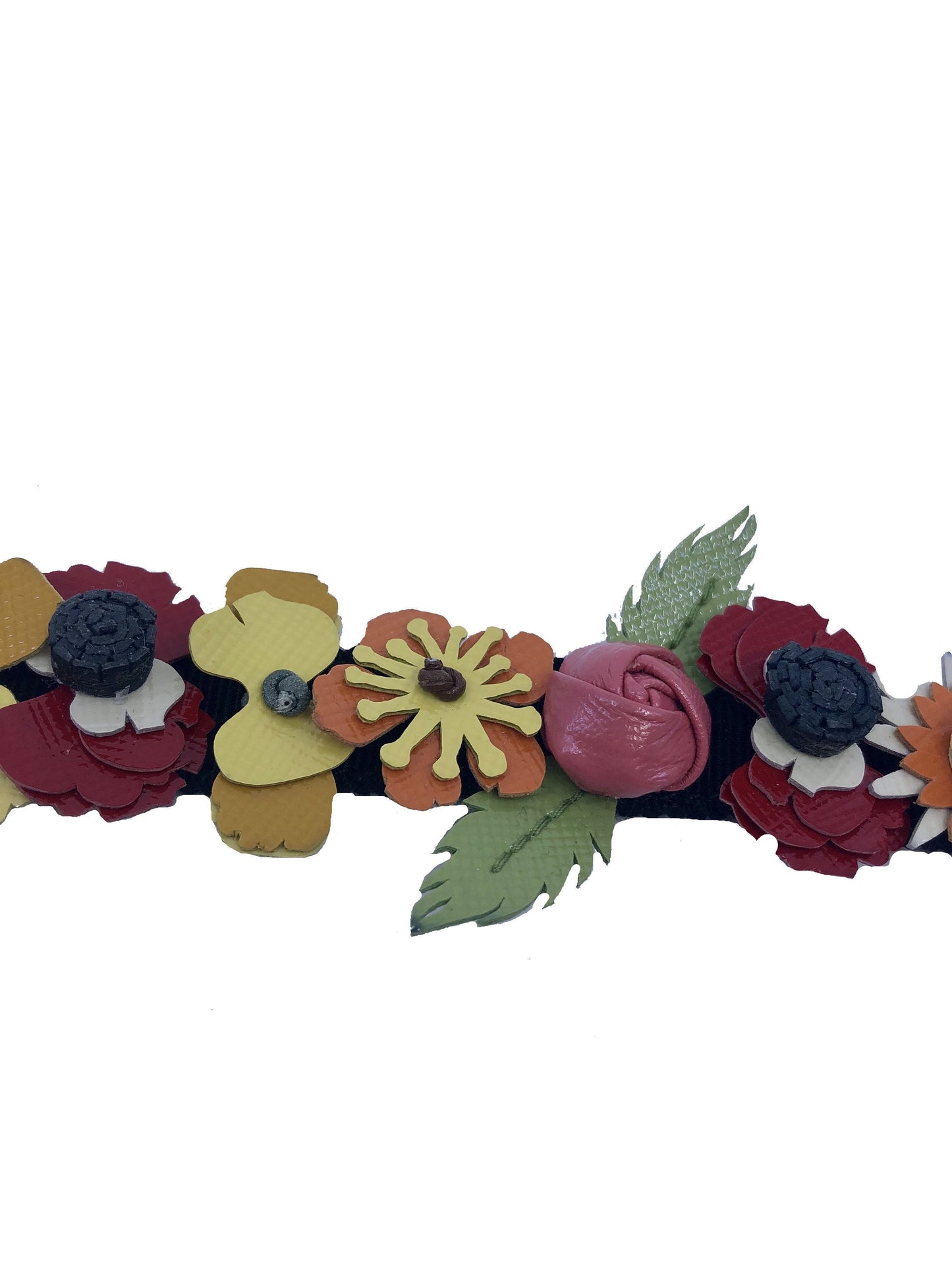 Luxury PradaCollane Pelle Tu Nero Black Vernice Garden Flower Belt