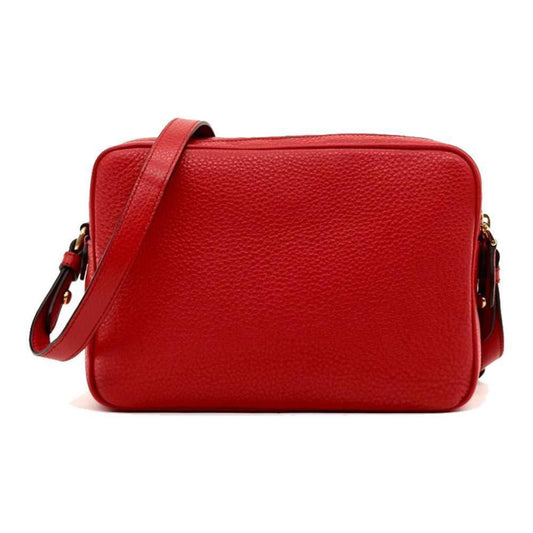 Luxury PradaWomen's Red Vitello Phenix Leather Crossbody Handbag Small