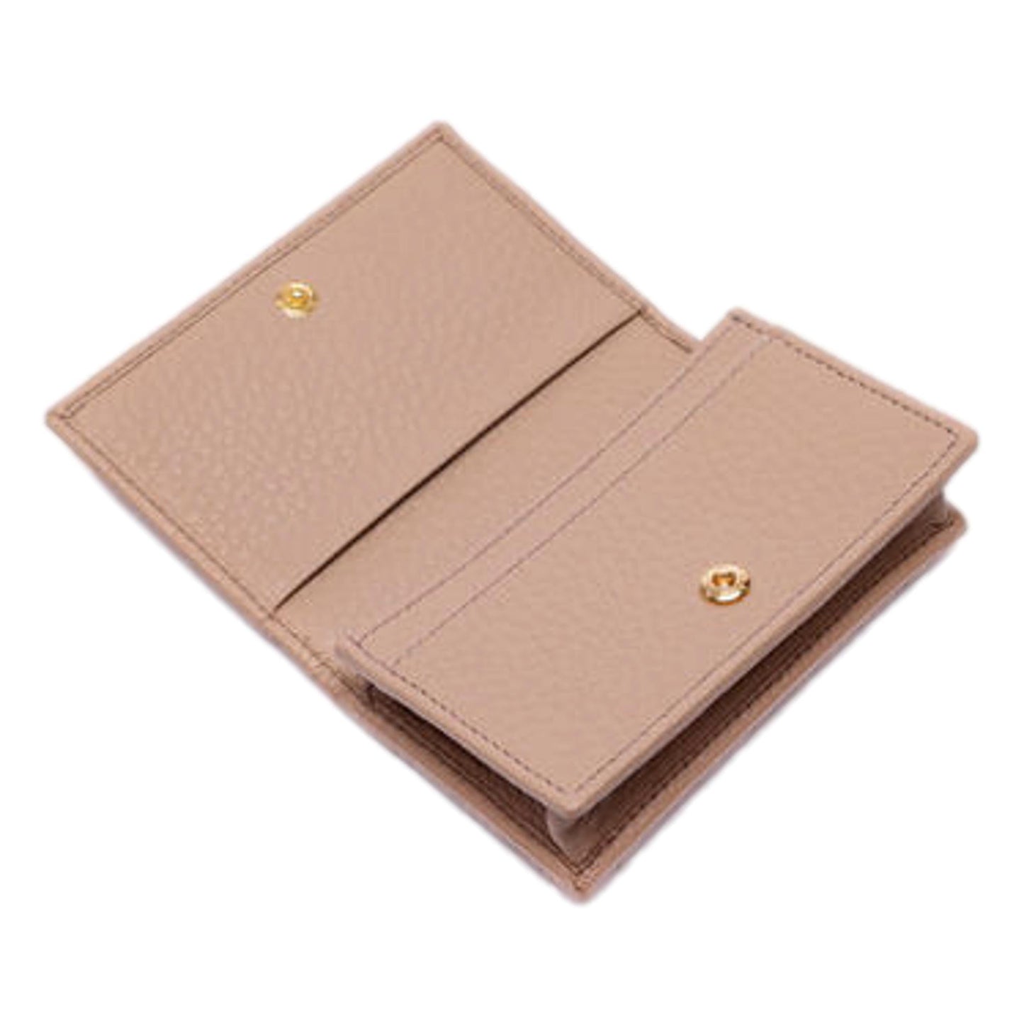 Luxury PradaWomen's Vitello Grain Cammeo Beige Leather Card Case Wallet
