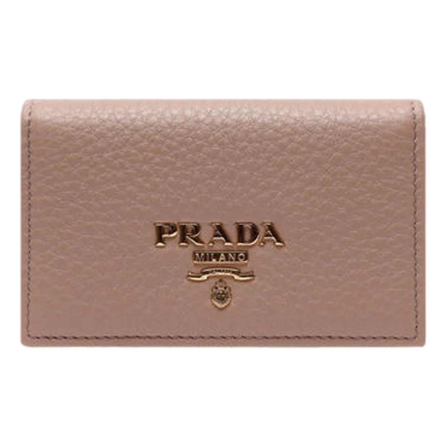 Luxury PradaWomen's Vitello Grain Cammeo Beige Leather Card Case Wallet