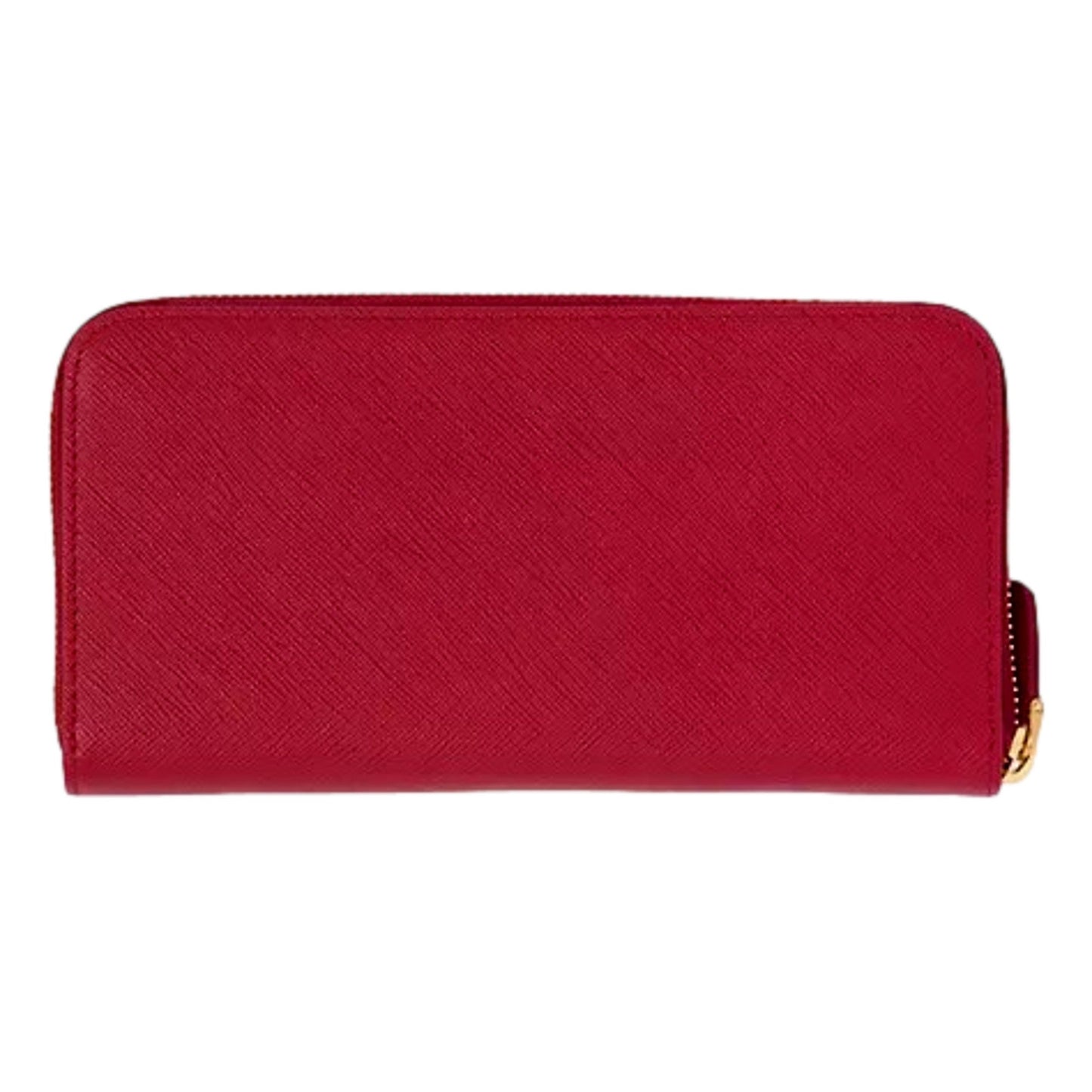 Luxury PradaSaffiano Metal Red Leather Continental Wallet
