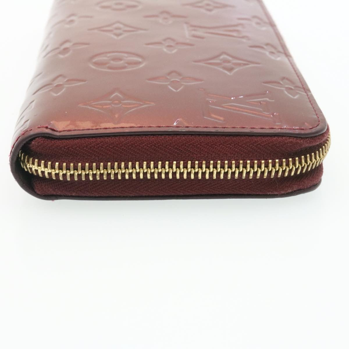LOUIS VUITTON Monogram Vernis Zippy Wallet Wallet Wine Red M91536 LV pt144