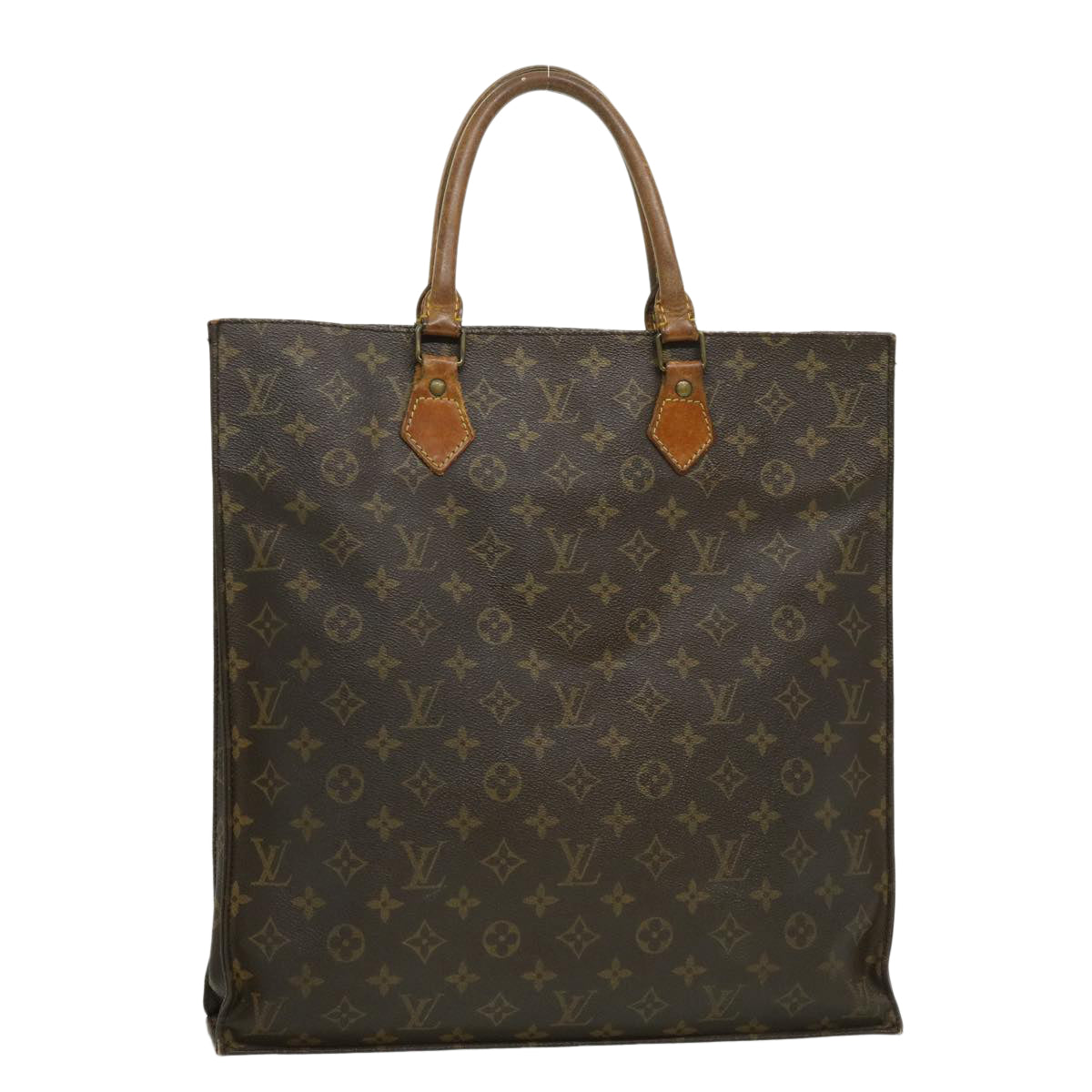 LOUIS VUITTON Monogram Sac Plat Hand Bag M51140 LV pt2100