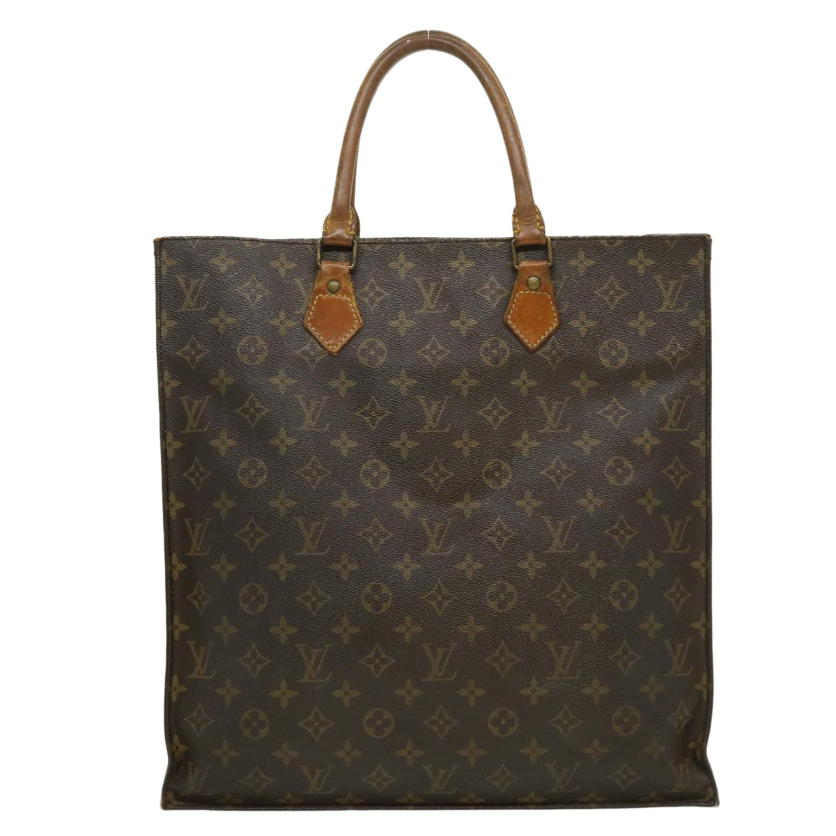 LOUIS VUITTON Monogram Sac Plat Hand Bag M51140 LV pt2100