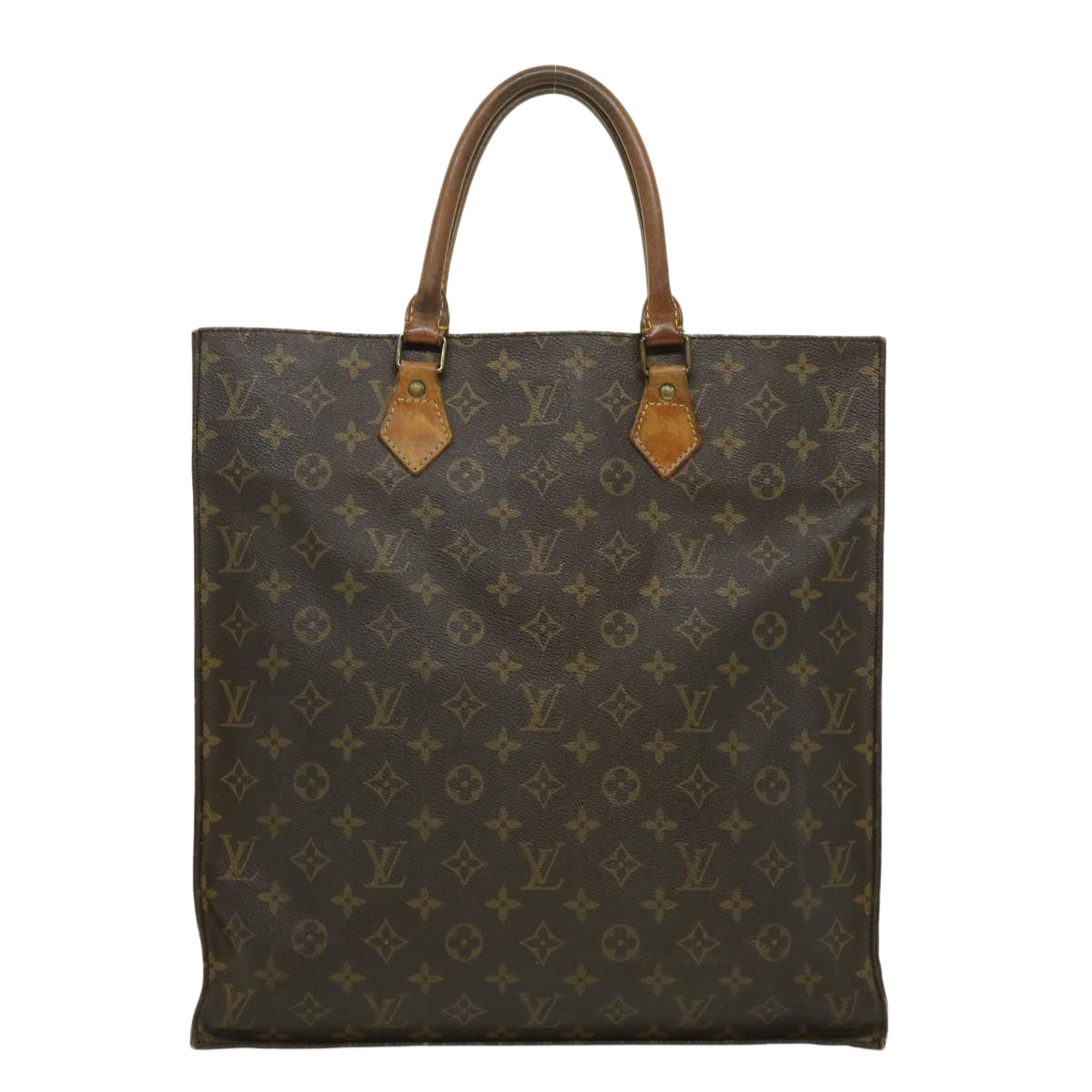 LOUIS VUITTON Monogram Sac Plat Hand Bag M51140 LV pt2100