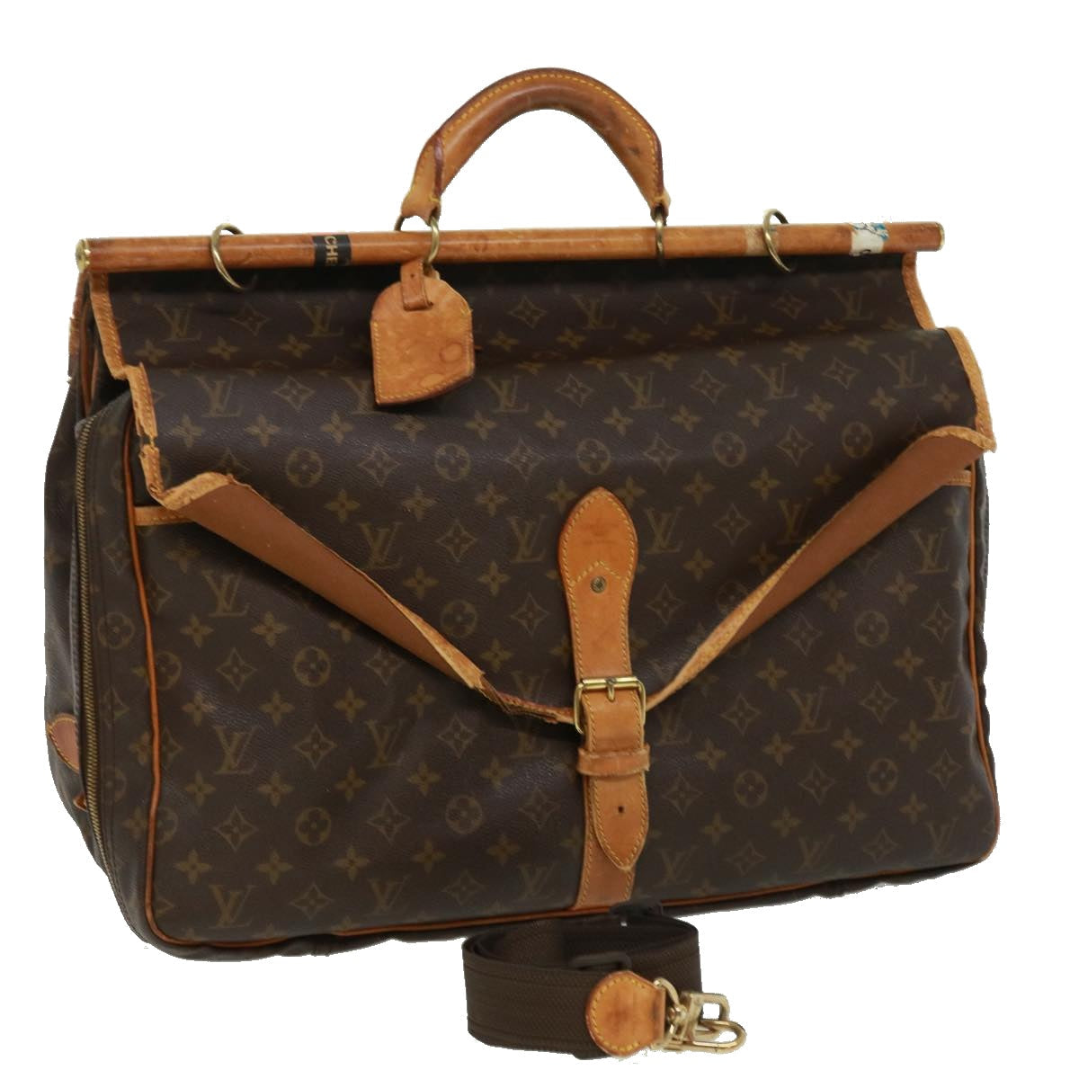 LOUIS VUITTON Monogram Sac chasse Boston Bag M41140 LV pt5134