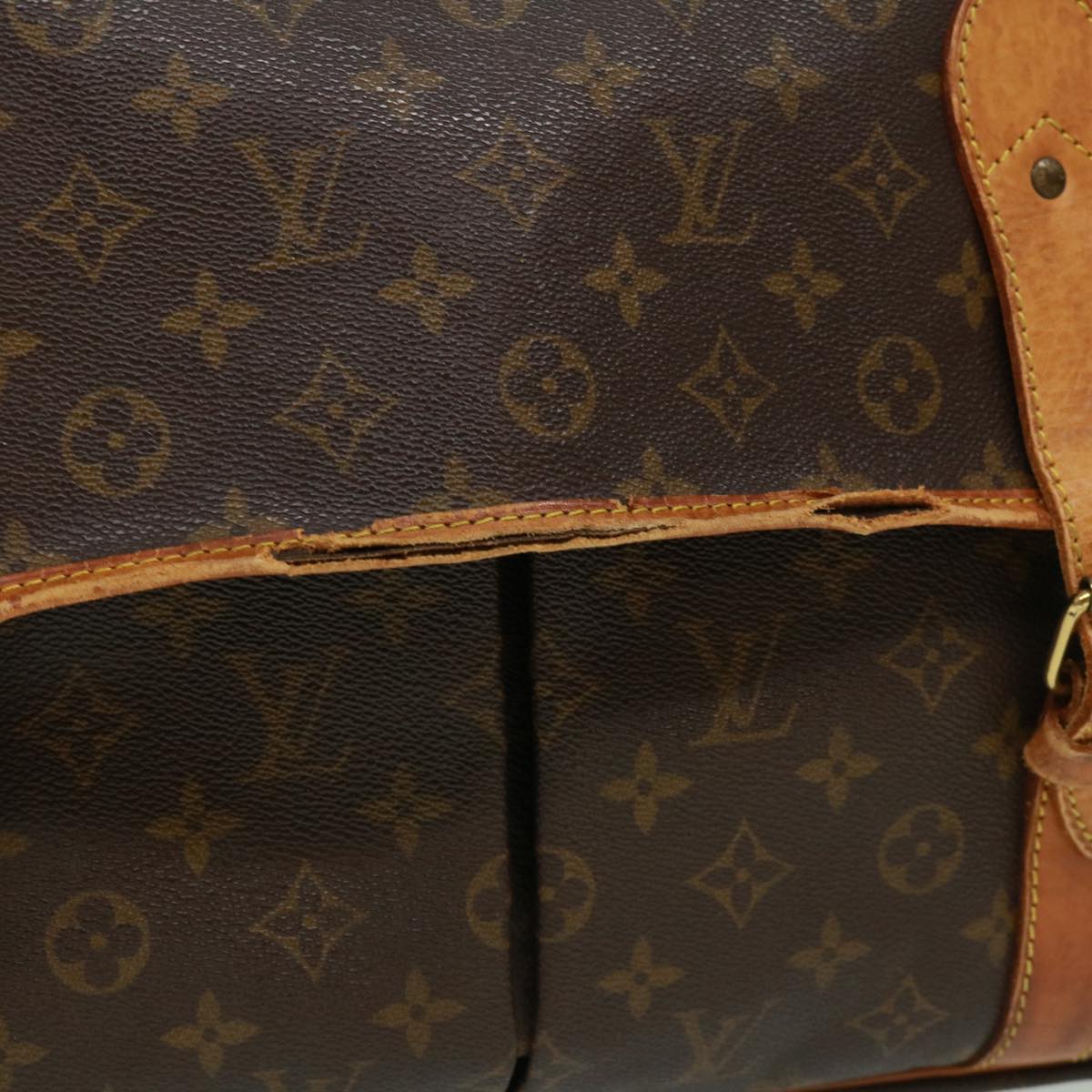 LOUIS VUITTON Monogram Sac chasse Boston Bag M41140 LV pt5134