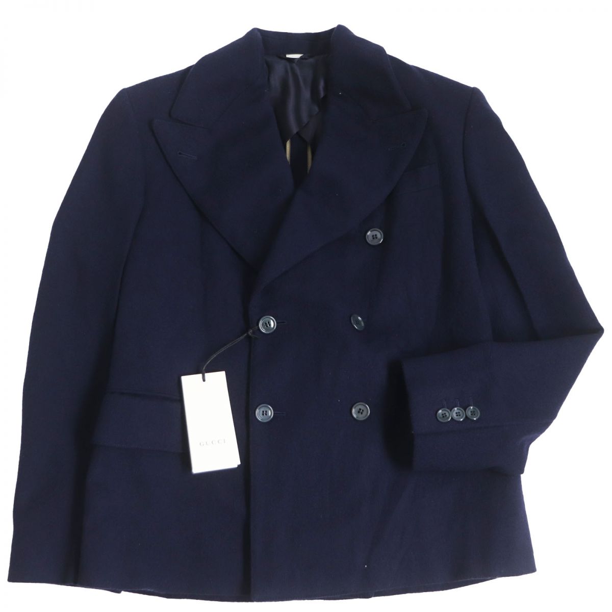 Luxury Gucci Trending 2025 Wool Double-Breasted Jacket Navy