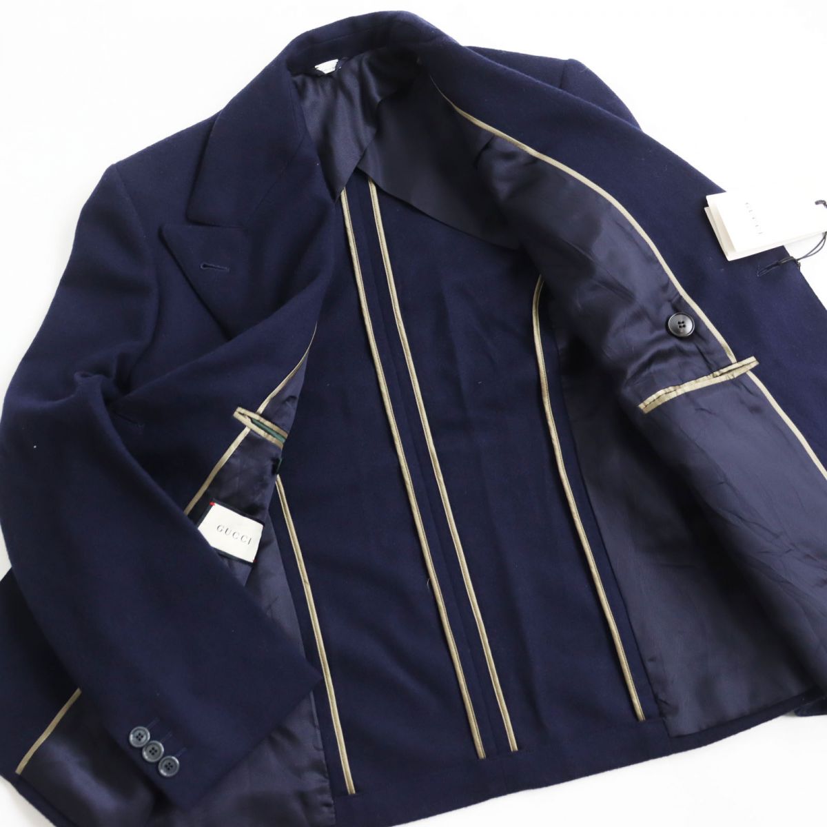 Luxury Gucci Trending 2025 Wool Double-Breasted Jacket Navy