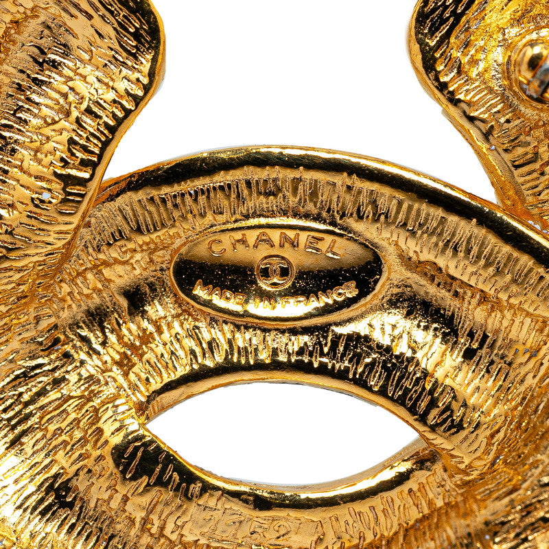Chanel Vintage Coco Mark Brooch Gold Plated
