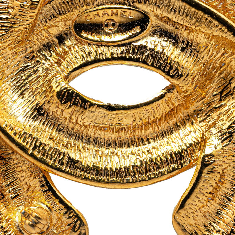 Chanel Vintage Coco Mark Brooch Gold Plated