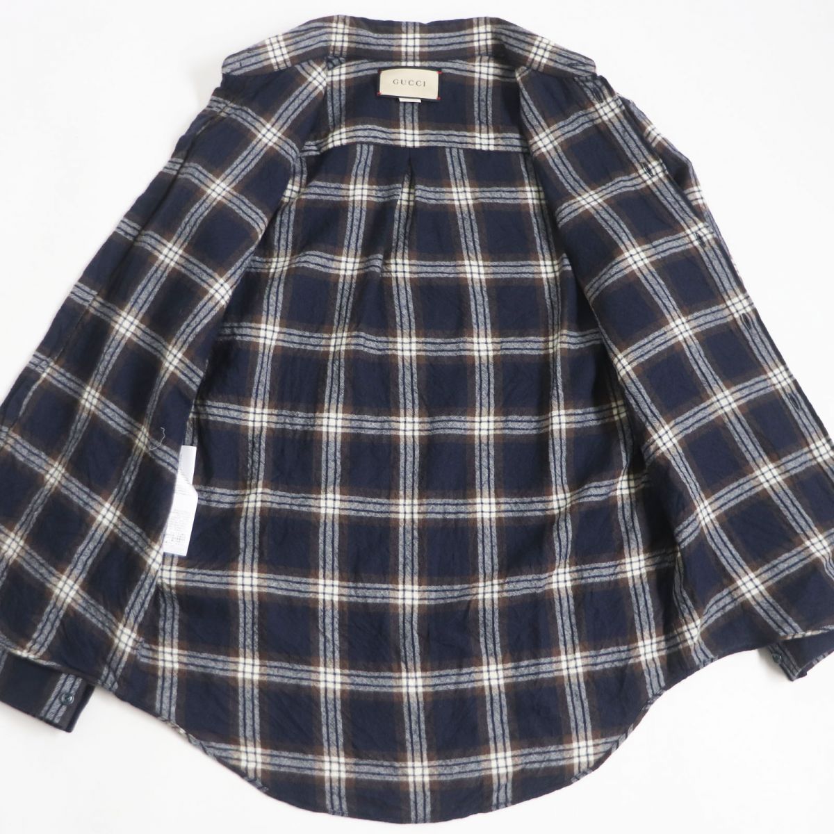 Luxury Gucci Trending 2025 Wool Interlocking G Patch Check Shirt