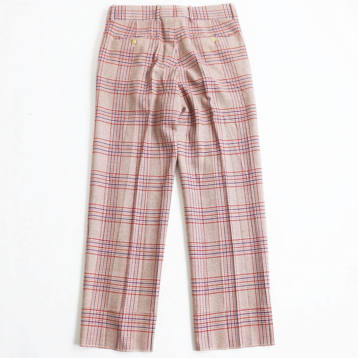 Luxury Gucci Trending 2025 Wool Cashmere Check Slacks Pants 46