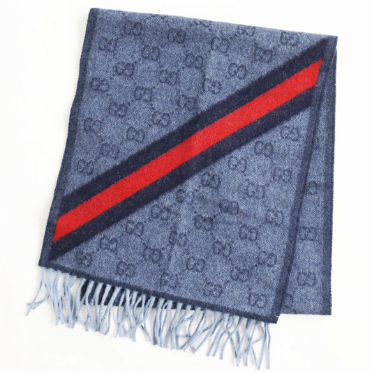 Luxury Gucci Trending 2025 Wool Alpaca GG Pattern Fringe Scarf