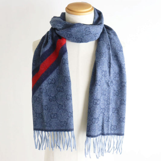 Luxury Gucci Trending 2025 Wool Alpaca GG Pattern Fringe Scarf