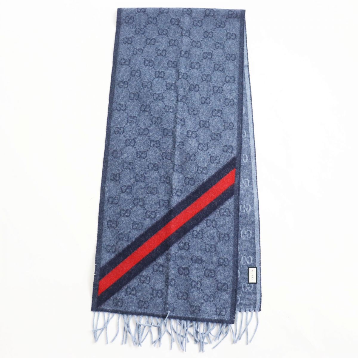 Luxury Gucci Trending 2025 Wool Alpaca GG Pattern Fringe Scarf