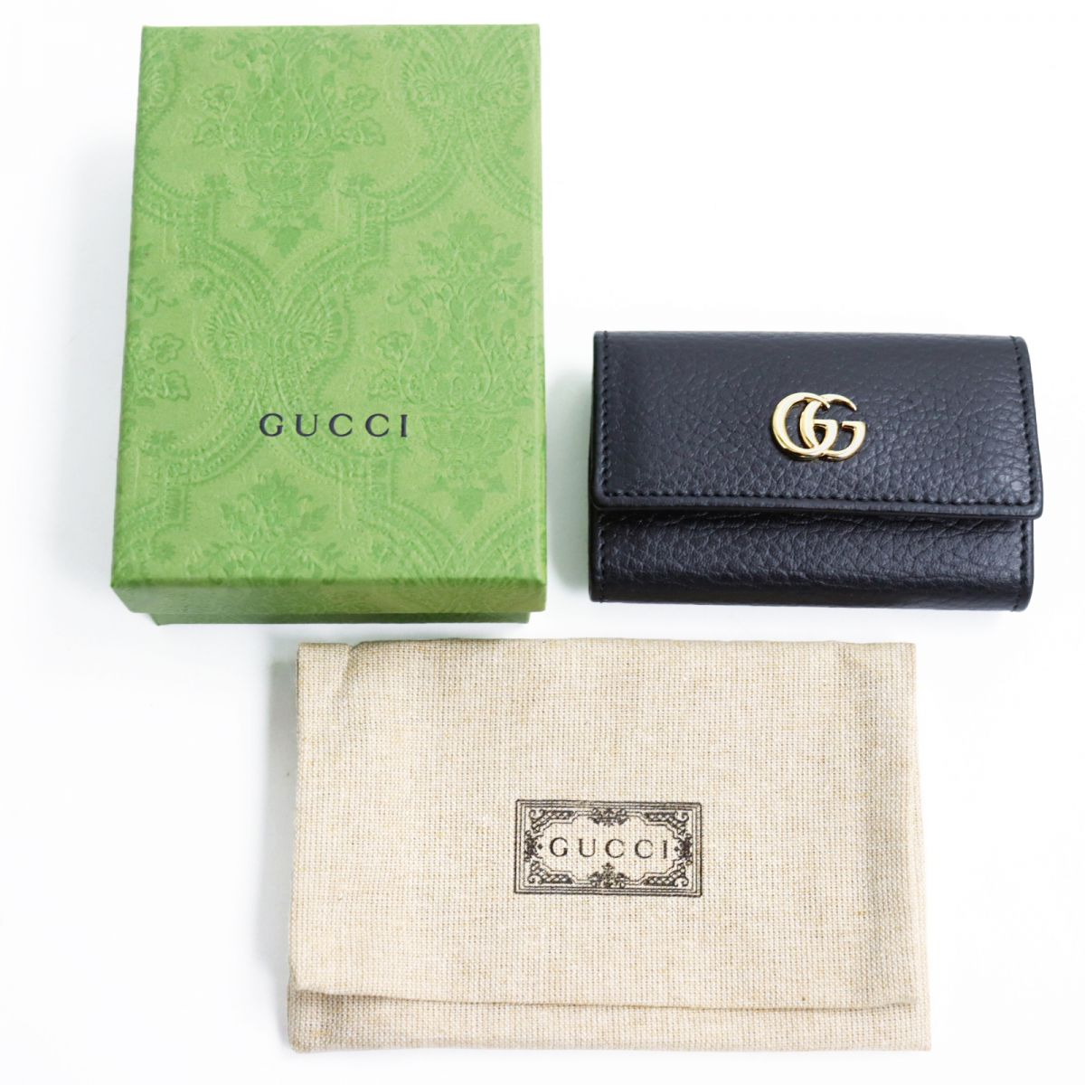 Luxury Gucci Trending 2025 GG Marmont Leather Key Holder