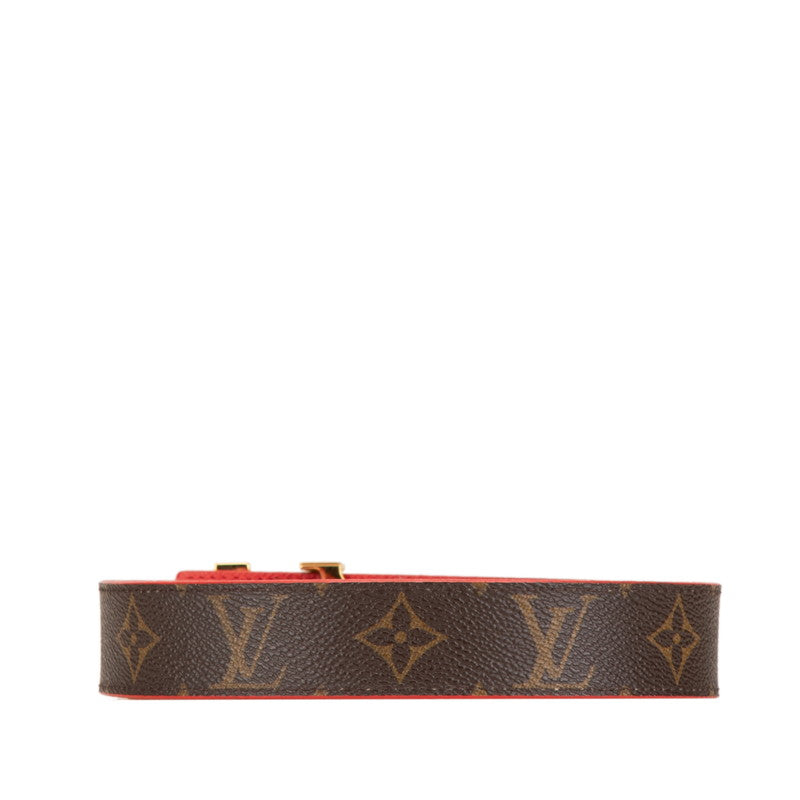 Louis Vuitton Monogram Belt Brown Red PVC Leather