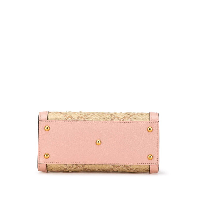 Luxury Gucci Trending 2025 Diana Mini Bamboo Raffia Leather Handbag